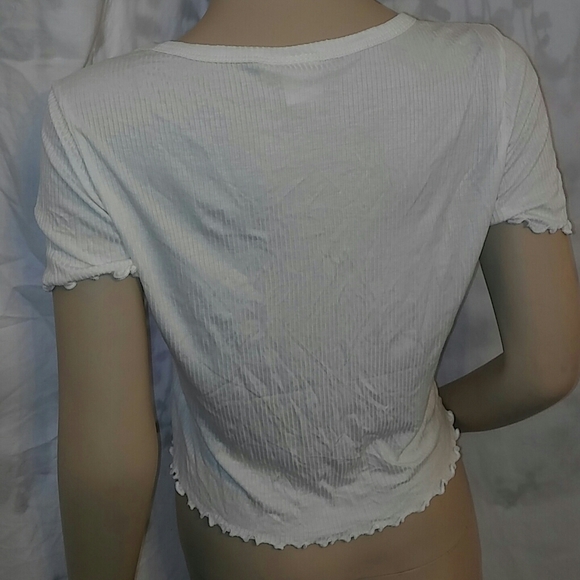 Lettuce hem cardigan crop large - Picture 3 of 4